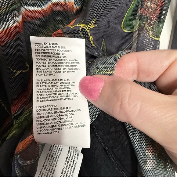 Desigual Mesh Butterfly Floral Print Top Medium Y2K Fairy Artsy Bohemian Whimsy - Picture 7 of 7